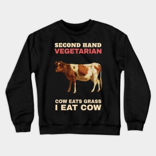 Second Hand Vegetarian Vintage Cow Crewneck Sweatshirt